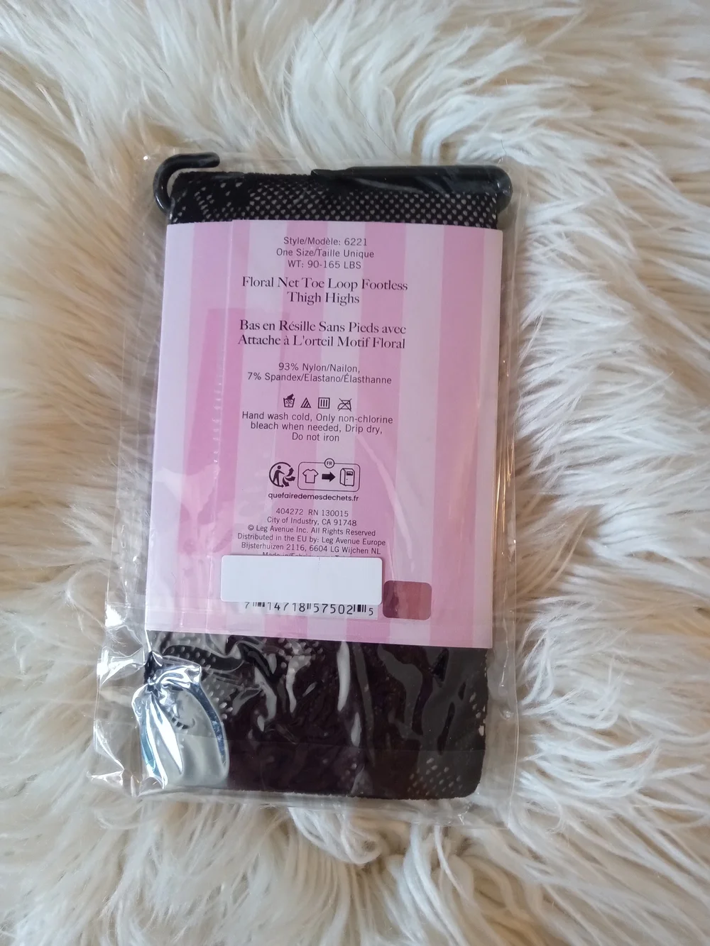 Leg Avenue Black Floral Net Thigh Highs